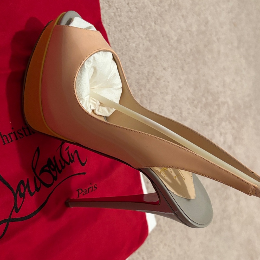 Christian Louboutin Peach Peep Toe Heels